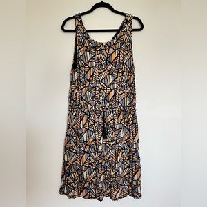 Lucky Brand Geometric Patterned Dress with Tassels XL